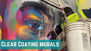 Clear Coating Murals and street Art with AntiGraffiti coating [upl. by Anailli635]