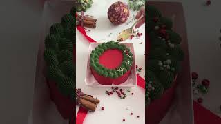 Christmas theme cake 🎂 baking cakerybakery cakedecorating love homebaker foodvlog [upl. by Hyatt716]