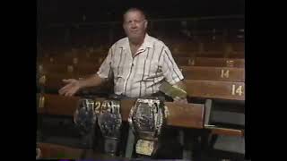 Fritz Von Erich shows the World Class Belts WCCW 1987 [upl. by Elisabeth444]