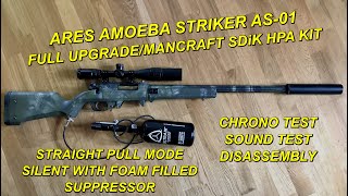 Amoeba Striker AS01 Mancraft SDiK HPA  Silent Airsoft Sniper RifleStraight pull modefull upgrade [upl. by Sherye]