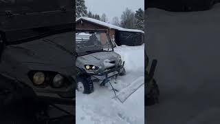 2018 Kawasaki Mule FXR Plowing 16” Of Snow With KFI 66” Plow [upl. by Eixel]