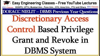 Discretionary Access Control Based Privilege Grant and Revoke in DBMS System [upl. by Calore]