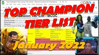 January 2022 Top Champions Tier List  Marvel Contest of Champions [upl. by Ahsita]