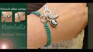 Schmuck selber machen Shamballa ARMBAND  mit Charme [upl. by Arbed]