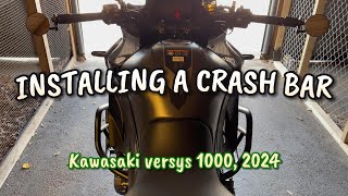 Installing a crash bar on Kawasaki Versys 1000 [upl. by Oiluj]