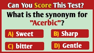 Synonym Question  Synonym Exercise  Synonym Quiz  Can You Score part 15 [upl. by Leveroni]