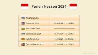 Ferien Hessen 2024 [upl. by Sunshine]