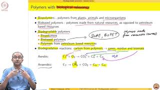 Lecture 86  Biodegradable polymers 1 [upl. by Nithsa]