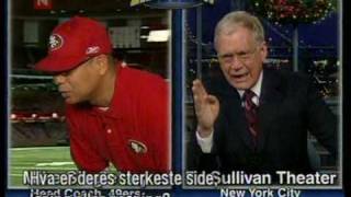 Mike Singletary in a intervju with David Letterman vs St Louis Rams prt 2 [upl. by Heshum]