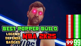 BEST STAGE POPPER BUILD IN NBA 2K25 LEGEND BADGES BEST ANIMATIONS HIGH 3 POINT [upl. by Aekan]