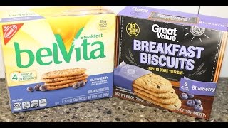 Belvita vs Great Value Blueberry Breakfast Biscuits Blind Taste Test [upl. by Knipe]