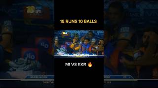 19 RUNS 10 BALLS 💥  MI VS KKR 🔥 Thriller match 😍  AI CRICKET 10 [upl. by Haldes]