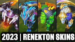 ALL RENEKTON SKINS SPOTLIGHT 2023  Worlds 2023 Renekton Newest Skin  League of Legends [upl. by Ahseenak]