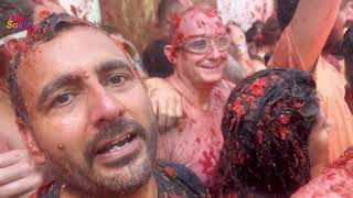 Tomatina Festival 2022  ਮੋਟਰਸਾਇਕਲ ਤੇ ਜਾਦਿਆਂ ਜਿਵੇ ਮੱਛਰ ਵਰਦਾ ਉੰਝ ਟਮਾਟਰ ਵਰਦੇ । But it was Fun 🍅🍅 [upl. by Kissiah892]