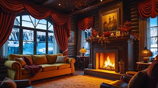 Soothing Fire Sounds And Winter Snow Cozy Room Ambience For A Calm Peaceful Christmas Relaxation [upl. by Adnaral642]