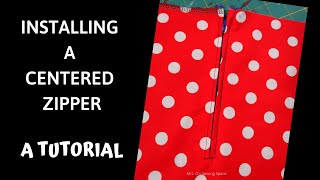 How to Install a Centered Zipper  TUTORIAL [upl. by Gavriella]