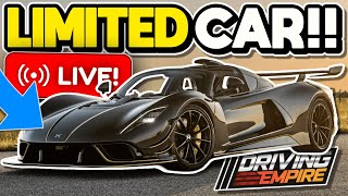 🔴LIVE🔴NEW LIMITED LICENSED HENNESSEY CAR is Coming to DRIVING EMPIRE TODAY 1 HOUR [upl. by Ortrude]