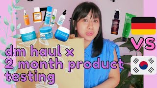 German drugstore dm XXL HAUL  Longterm Review  Korean face creams serums [upl. by Ojeillib583]