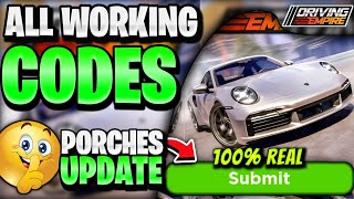 🔥NEW CODES ALL WORKING PORSCHE UPDATE CODES FOR DRIVING EMPIRE  ROBLOX DRIVING EMPIRE CODES [upl. by Enisaj]