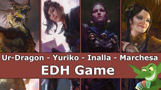 UrDragon vs Yuriko vs Inalla vs Marchesa EDH  CMDR game play for Magic The Gathering [upl. by Sergeant]