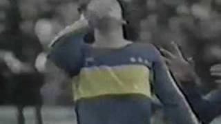 Gol de Maradona a San Lorenzo Boca 4S Lorenzo 0 210681 [upl. by Ynottirb]