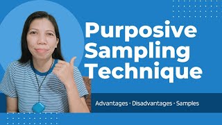 PURPOSIVE SAMPLING TECHNIQUE [upl. by Sheryle156]