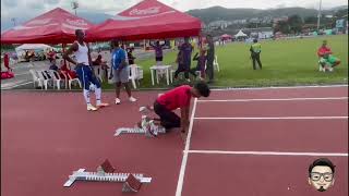 World Athletics U20 Championships Cali 22  Azeem Fahmi practice starting block at warm up track [upl. by Halley]