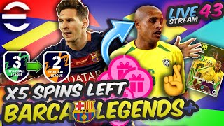 🔴 Live eFootball 😱 99 POINTS from DIV 2 amp Roberto Carlos 5 Spins Left  Barca Legends 🚀 [upl. by Lanos]