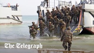 French soldiers hold DDay reenactment as 80th anniversary nears [upl. by Beth]