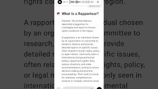 What Is a Rapporteur [upl. by Adnilak]