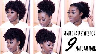 9 QUICK HAIRSTYLES FOR SHORT TO MEDIUM NATURAL HAIR TYPE 4A 4B 4C [upl. by Eyllom]