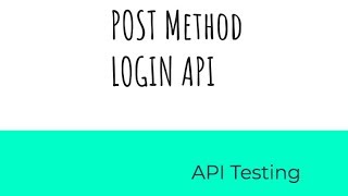 POST Method  Login API [upl. by Otecina]