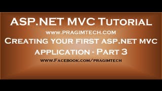 Creating your first aspnet mvc application  Part 3 [upl. by Benito284]