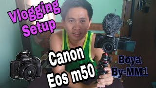 Vlogging setup for Canon Eos M50 Boya BYMM1 Joby 3K Gorillapod [upl. by Anade]