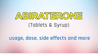 Abiraterone Usage Side Effects Dose Packing etc [upl. by Dnomar541]