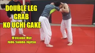 DOUBLE LEG GRAB KO UCHI GAKE No Gi Application [upl. by Annaek]