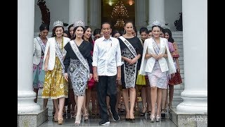 PUTERI INDONESIA amp MISS UNIVERSE BERTEMU PRESIDEN JOKOWI [upl. by Alue]