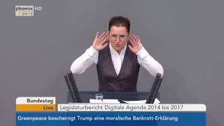 Bundestagsdebatte zum Legislaturbericht Digitale Agenda 2014 bis 2017 am 020617 [upl. by Henriha802]