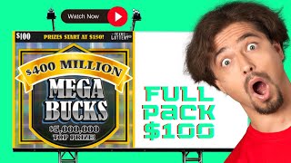 Absolutely Insane a full pack of 100 Texas Scratch off Mega Bucks Lets Go [upl. by Orofselet]