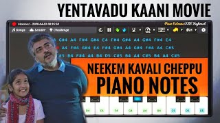 Neekem Kavalo Cheppu  Piano Notes  Yentavadu Kani  Piano Lessons [upl. by Fernandez]