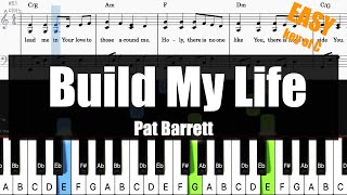 🎹Pat Barrett  Build My Life Key of C  Sheet  Lyrics  Chords Piano Easy Tutorial🎹 [upl. by Gerger48]