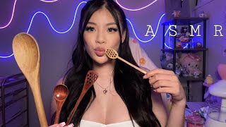 ASMR  Scooping  Eating Your Face With A Wooden Spoon 🥄 mouth sounds amp personal attention [upl. by Nwahsak]