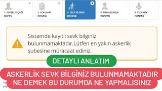 Askerlik Sevk Bilginiz Bulunmamaktadır Ne demek  Askerlik Sevk Başvurusu Hata Veriyor [upl. by Outlaw161]