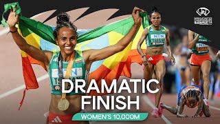 Ethiopian sweep in the womens 10000m 🤯  World Athletics Championships Budapest 23 [upl. by Anaitsirc169]