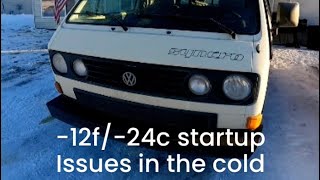 12f24c Vanagon cold startup in Alaska with some interesting issues [upl. by Crysta]