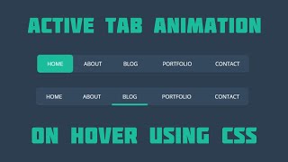 Animated Navigation Menu Bar using HTML CSS  Menu Hover Animation [upl. by Natalee847]