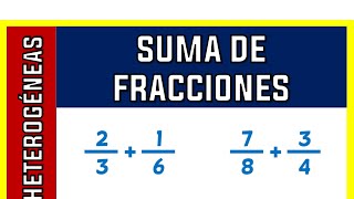 SUMA DE FRACCIONES HETEROGÉNEAS [upl. by Oileve]