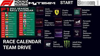 F1 2021 Start Season 1 Race Calendar amp Team Drive [upl. by Stefano14]