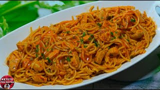 Spaghete cu Sos de Rosii si Carne de Porc  Paste cu Sos de Rosii si Muschi de Porc Retete de Paste [upl. by Nelly]