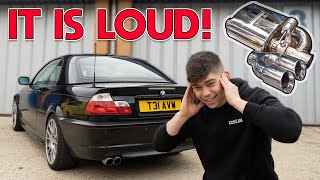 FITTING AN INSANE VALVED EXHAUST TO THE BUDGET BMW E46 [upl. by Rehportsirhc]